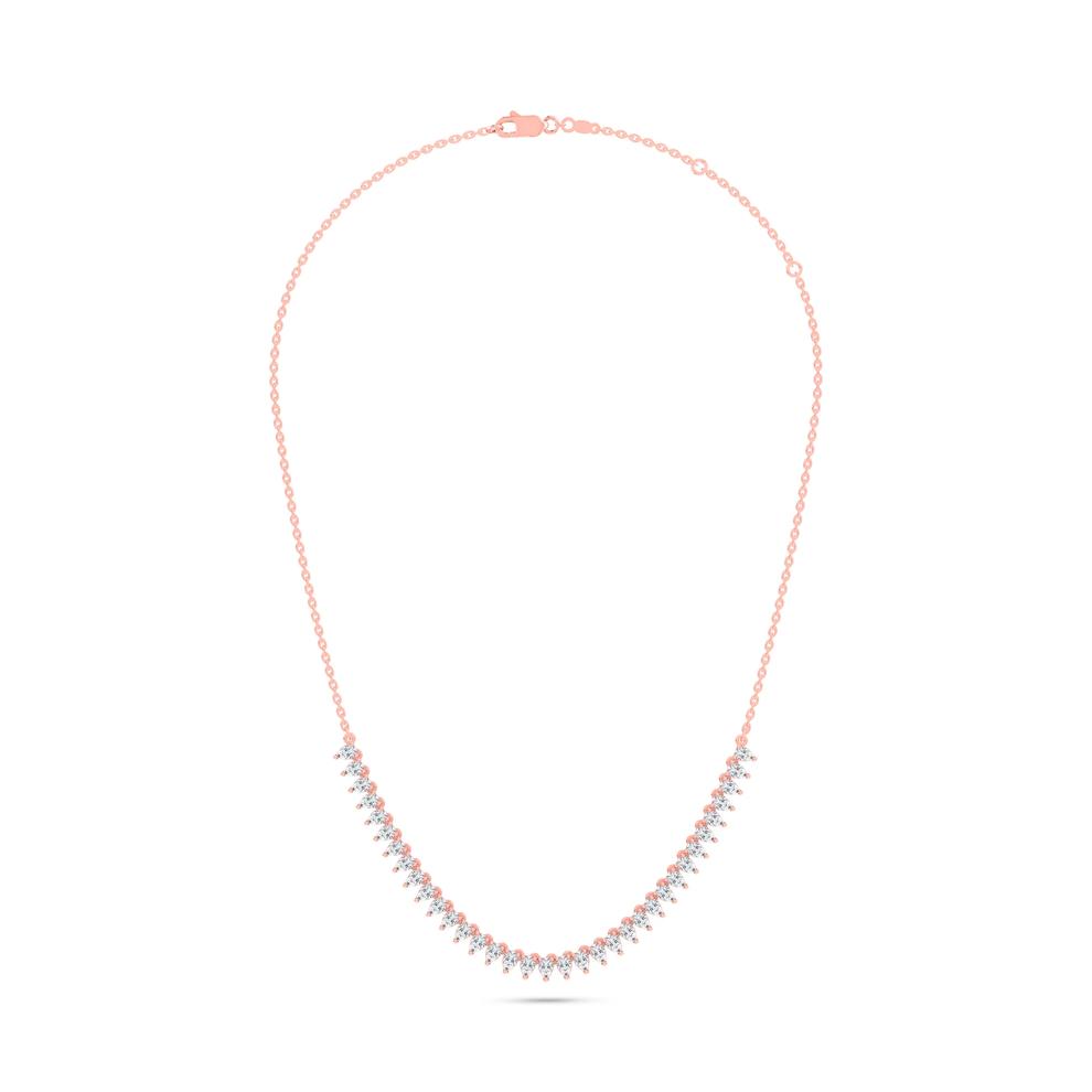 Lab Grown Diamond Pear-Shaped Frontal Necklace in 14K Rose Gold (2 ct. tw.) – Image 3 of 4