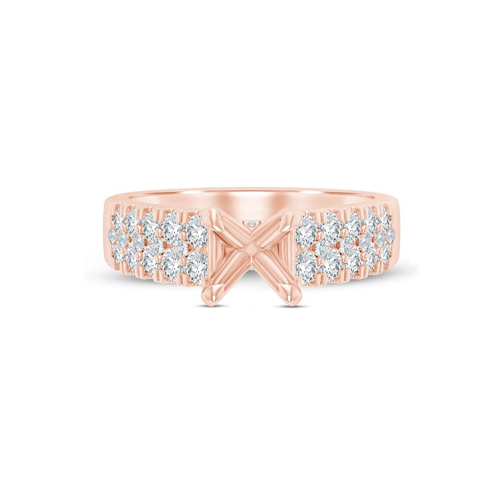 Lab Grown Diamond Double-Row Semi-Mount Ring in 14K Rose Gold (1 ct. tw.) – Image 2 of 6