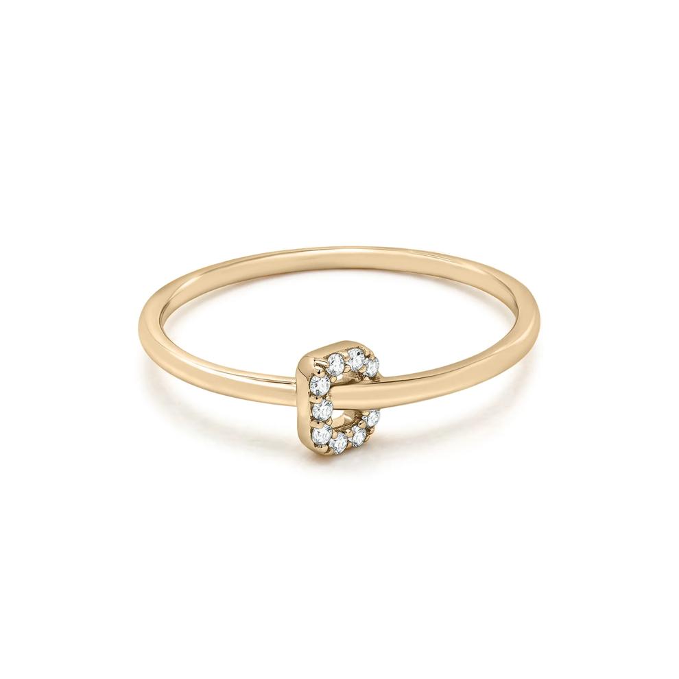 Diamond Accent Cushion-Shaped Charm Ring in 10K Yellow Gold – Image 1 of 4
