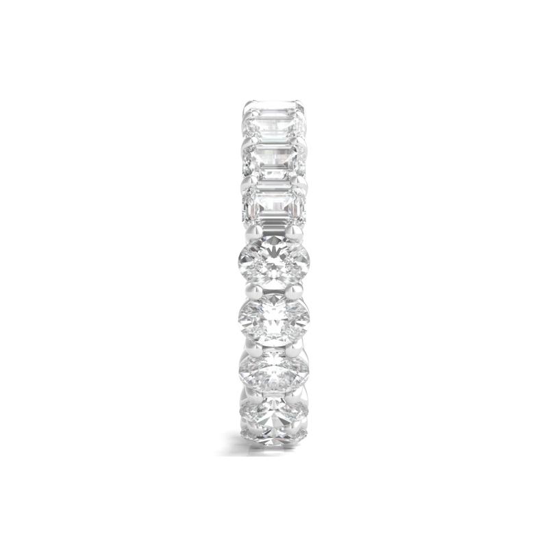 Oval and Emerald-Cut Lab Grown Diamond Eternity Band in Platinum &#40;4 ct. tw.&#41; – Image 3 of 3