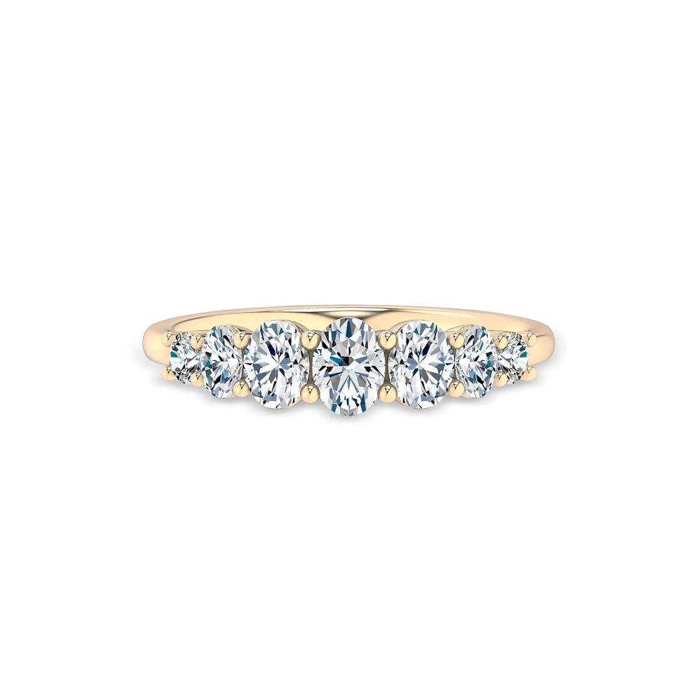 Lab Grown Diamond Graduated Seven-Stone Anniversary Band in 10K Yellow Gold (3/4 ct. tw.) – Image 1 of 4