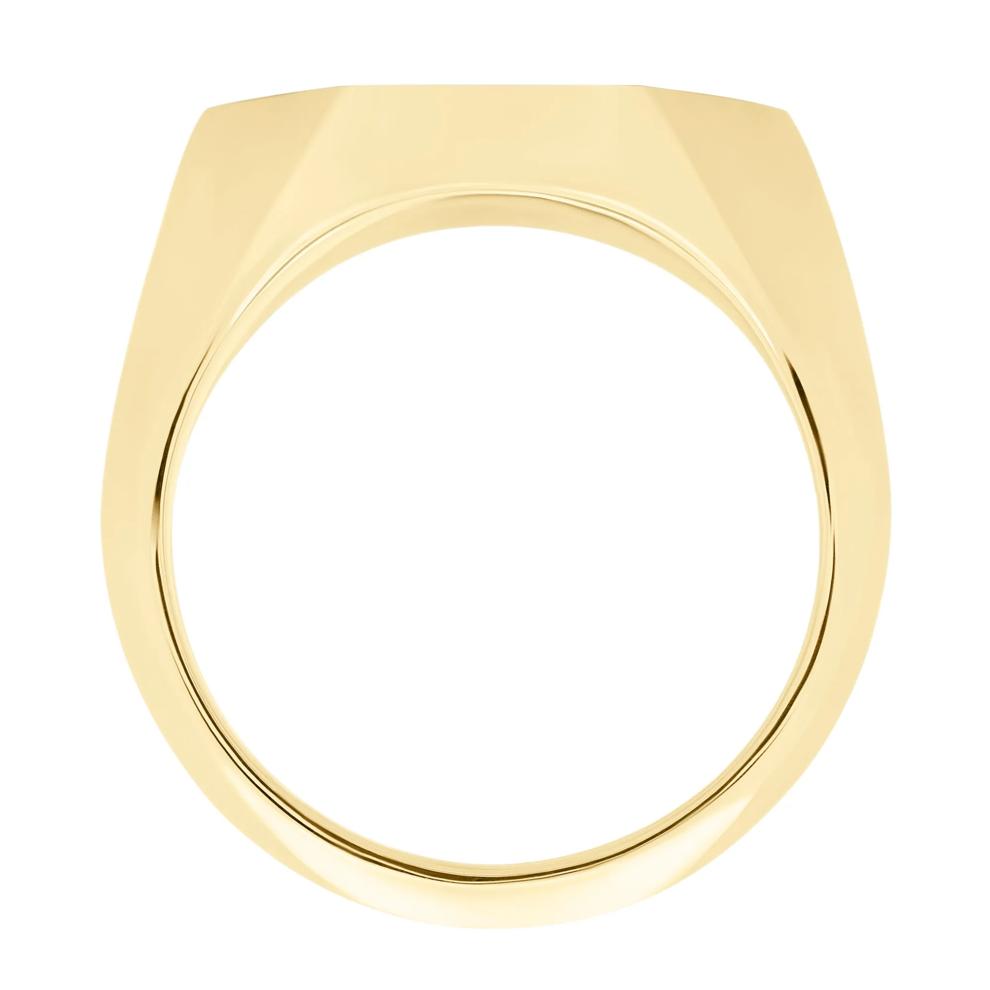 Hexagon Signet Ring with Aventurine Inlay in 14K Yellow Gold – Image 2 of 3