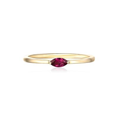 Garnet Stack Ring in 10K Yellow Gold