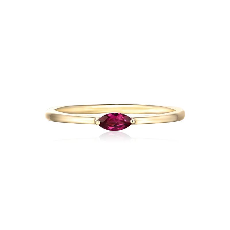 Garnet Stack Ring in 10K Yellow Gold – Image 1 of 3