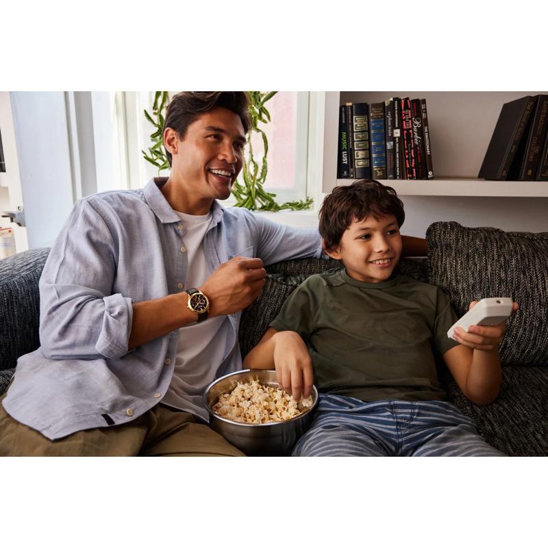 Men&#39;s Rolan Watch in Brown Leather and Gold-Tone Stainless Steel, 40MM – Image 4 of 4