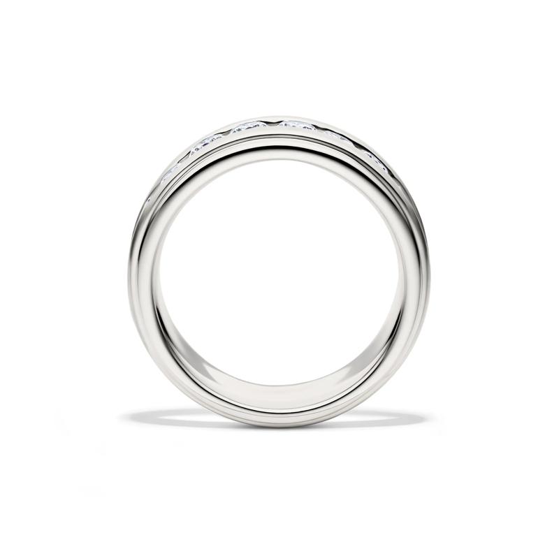 Men&rsquo;s Lab Grown Diamond Wedding Band with Channel Setting in 10K White Gold &#40;1 1/2 ct. tw.&#41; – Image 2 of 4