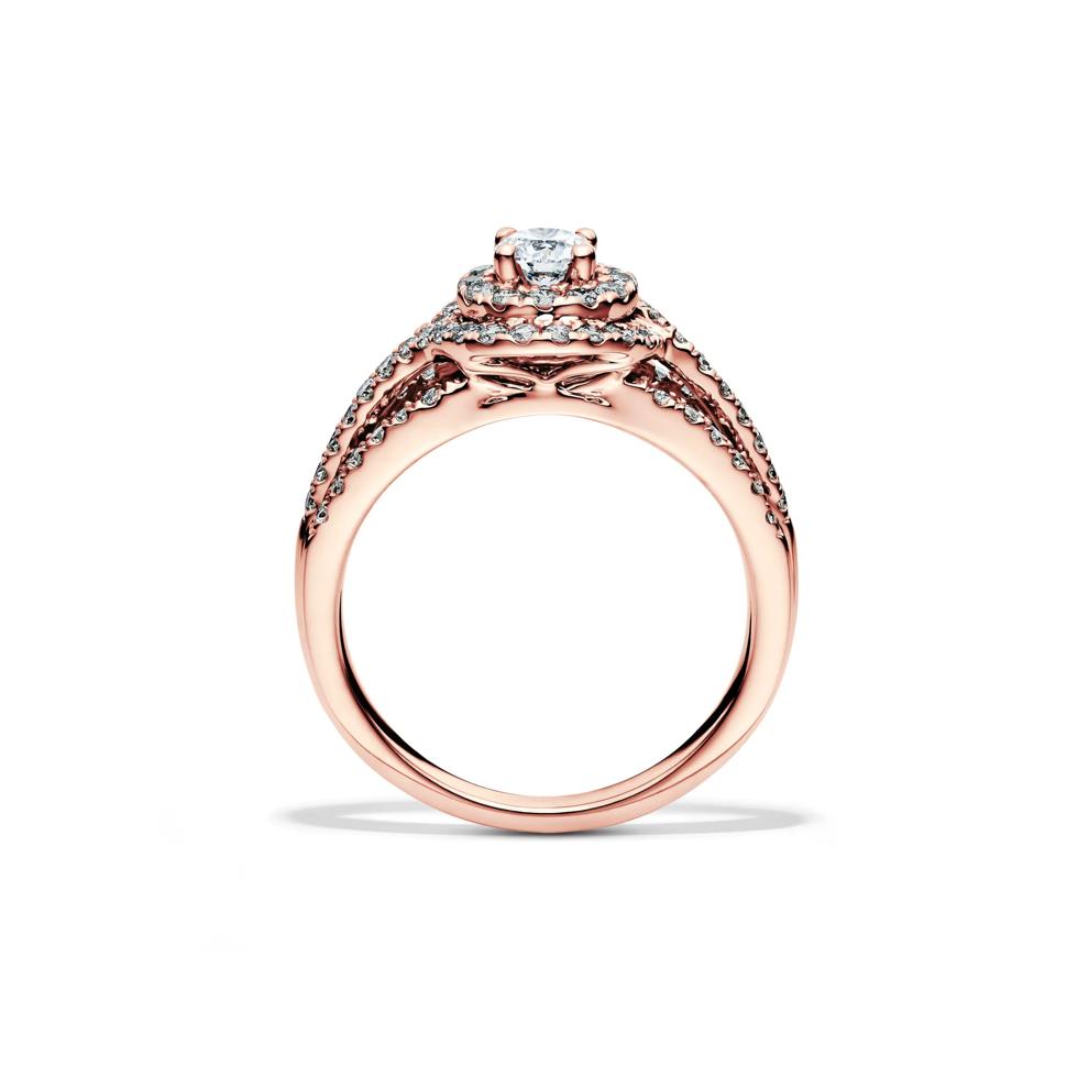 Diamond Double Halo Engagement Ring in 14K Rose Gold (1 ct. tw.) – Image 2 of 4