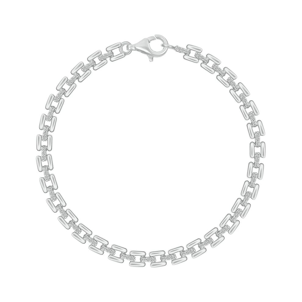 Diamond Link Bracelet in Sterling Silver (1/4 ct. tw.) – Image 1 of 2