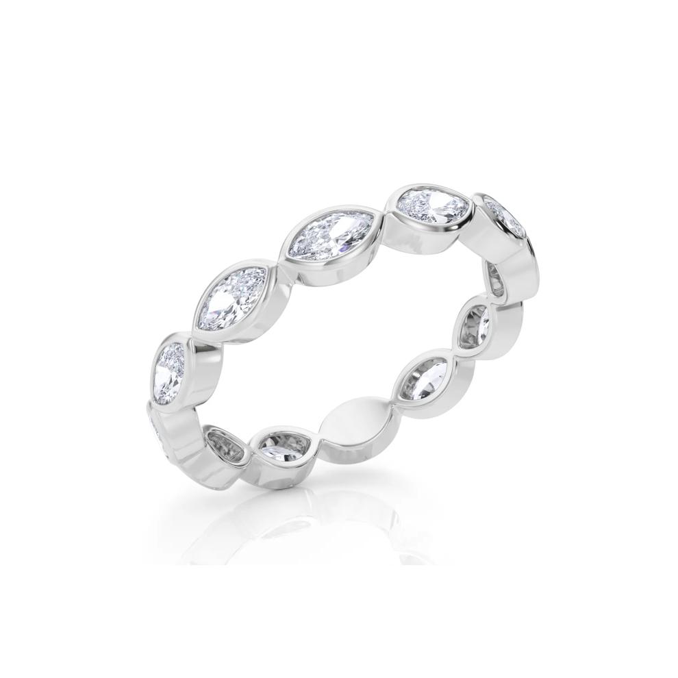 Diamond Bezel-Set Marquise True Eternity Band in Platinum – Image 5 of 5