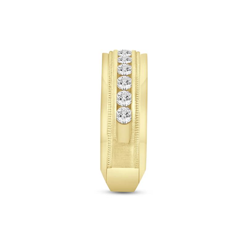 Men&rsquo;s Diamond Channel Set Band in 10K Yellow Gold &#40;1 ct. tw.&#41; – Image 3 of 3