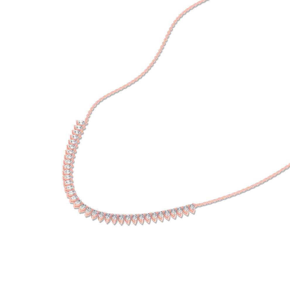 Lab Grown Diamond Pear-Shaped Frontal Necklace in 14K Rose Gold (2 ct. tw.) – Image 4 of 4