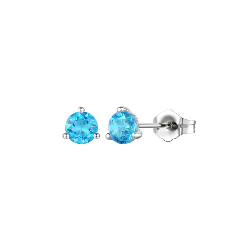 Blue Topaz Stud Earrings in 10K White Gold – Image 1 of 1