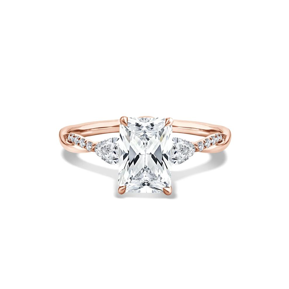 Lab Grown Diamond Radiant Engagement Ring in 18K Rose Gold (2 1/2 ct. tw.) – Image 1 of 4