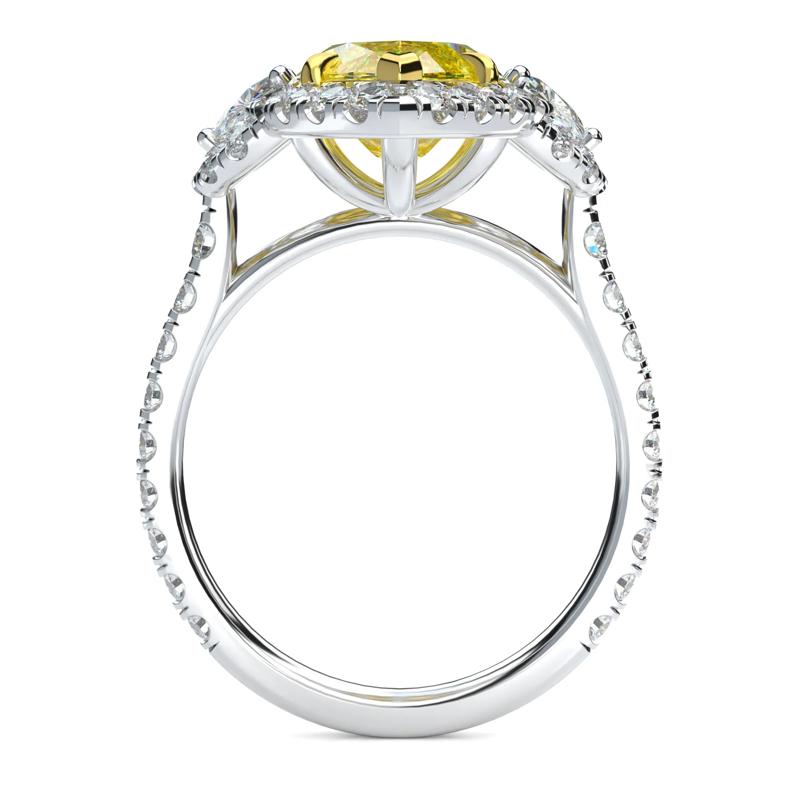 Lab Grown Diamond Fancy Yellow Marquise Engagement Ring in Platinum &amp; 18K Yellow Gold (6 3/8 ct. tw.) – Image 2 of 4