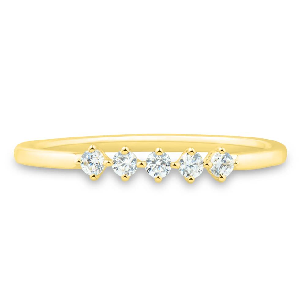 Lab Grown Diamond Five-Stone Band in 10K Yellow Gold (1/7 ct. tw.) – Image 1 of 2
