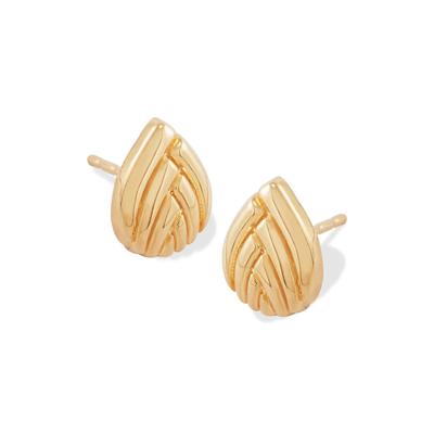 Teardrop Stud Earrings in 10K Yellow Gold
