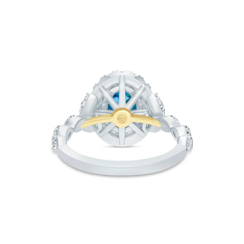 Saylor London Blue Topaz and Diamond Engagement Ring in 14K White Gold &#40;3/4 ct. tw.&#41; – Image 4 of 4