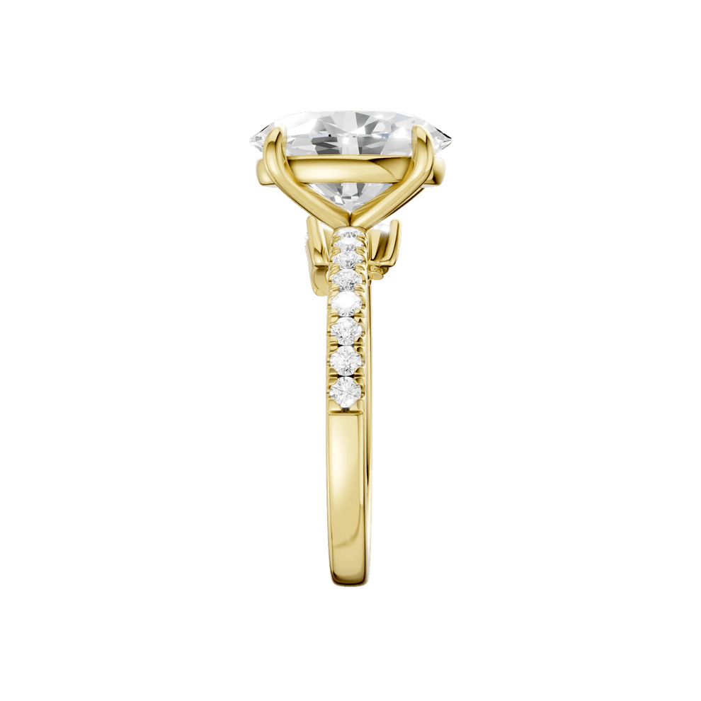 Ella Lab Grown Diamond Oval Center Engagement Ring in 14K Yellow Gold (3 1/3 ct. tw.) – Image 3 of 5