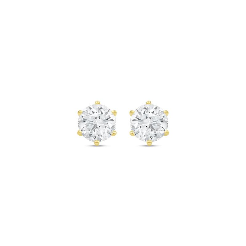 Lab Grown Diamond Round Solitaire Stud Earrings in 14K Yellow Gold &#40;3 ct. tw.&#41; – Image 2 of 3