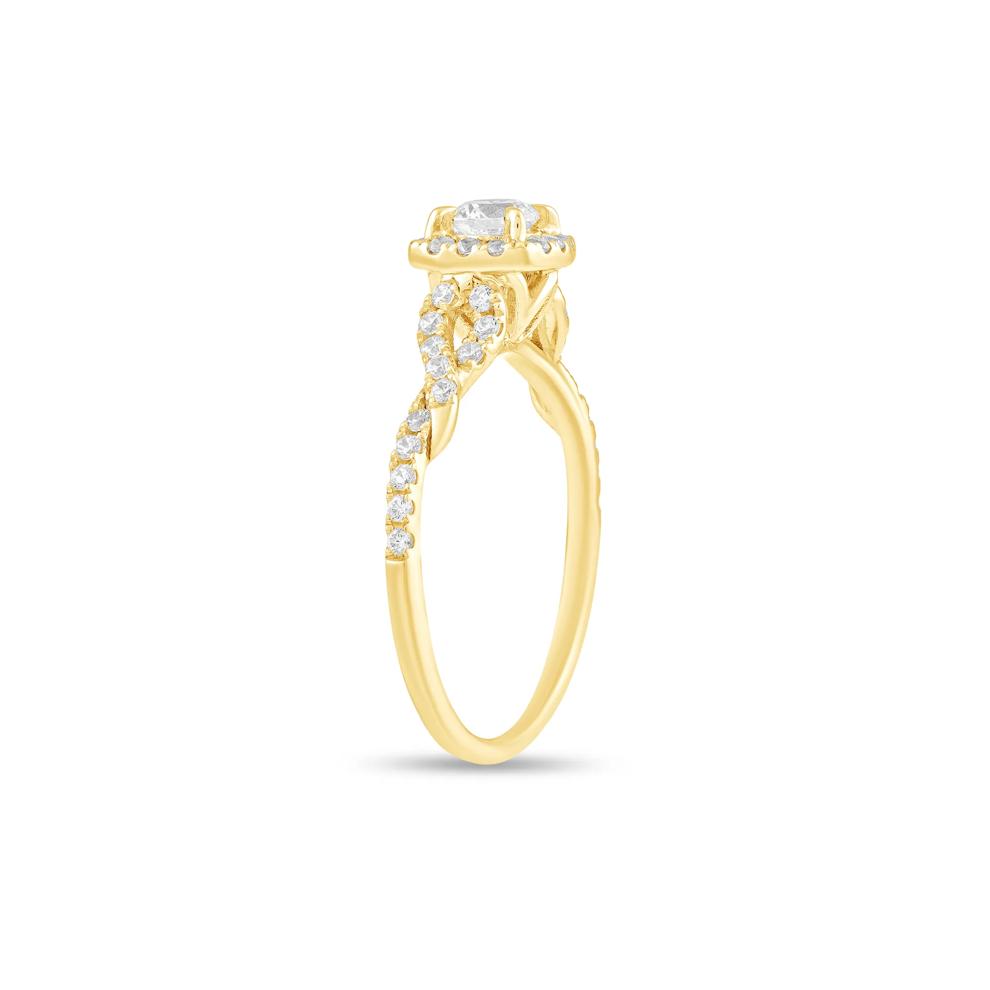 Diamond Round Center Halo Engagement Ring in 10K Yellow Gold (1/2 ct. tw.) – Image 3 of 4