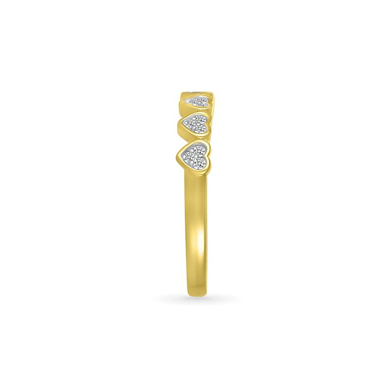 Heart-Shaped Diamond Stacking Band in 10K Yellow Gold &#40;1/8 ct. tw.&#41; – Image 3 of 5
