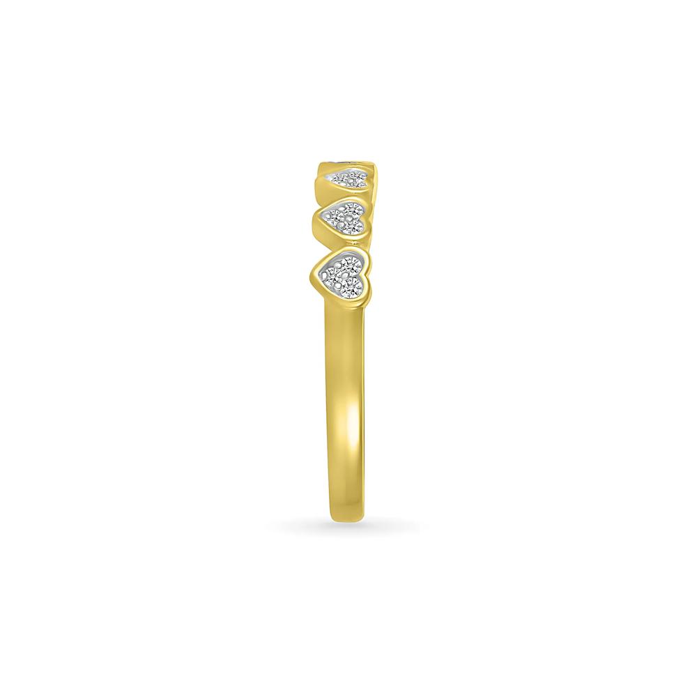Heart-Shaped Diamond Stacking Band in 10K Yellow Gold (1/8 ct. tw.) – Image 3 of 5