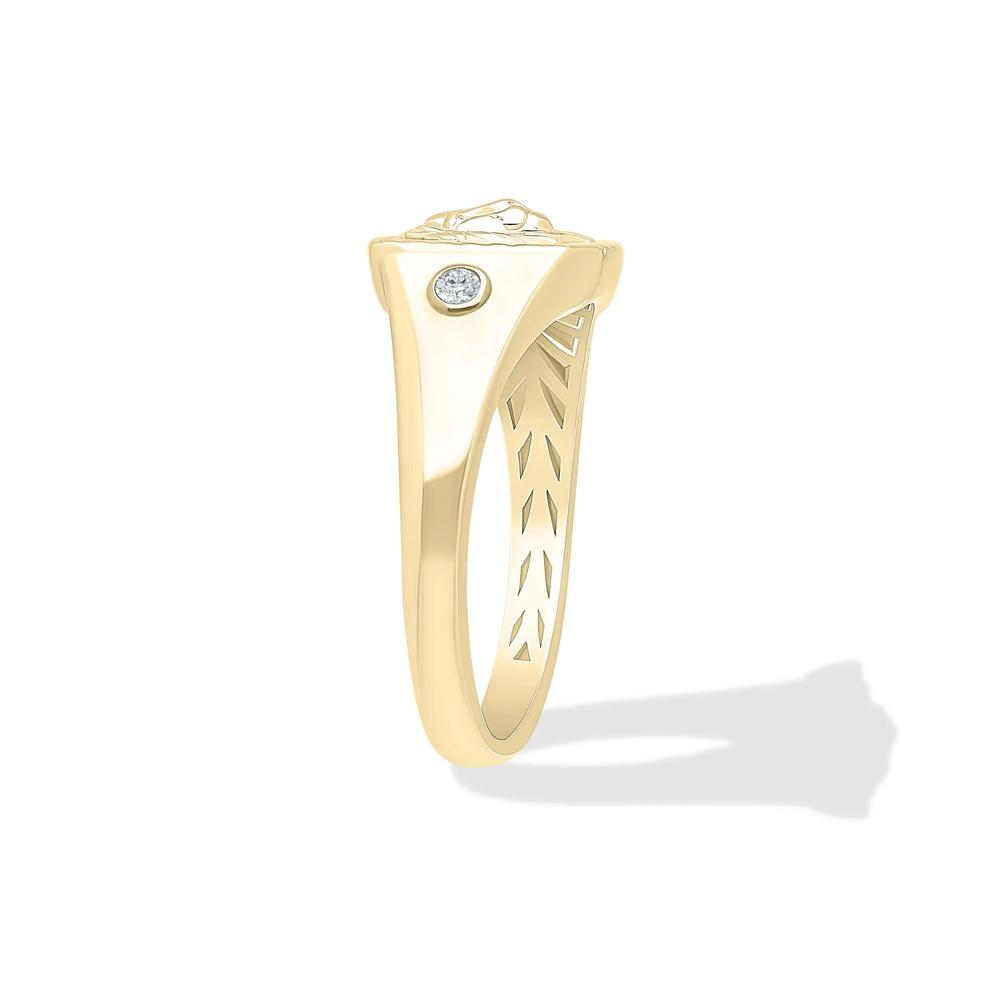 Men's Diamond Accent Lion's Head Ring in 10K Yellow Gold – Image 3 of 4