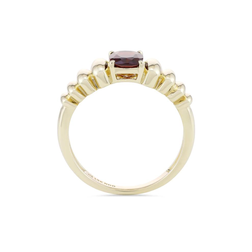 Garnet Elongated Cushion Ring in 10K Yellow Gold – Image 2 of 4