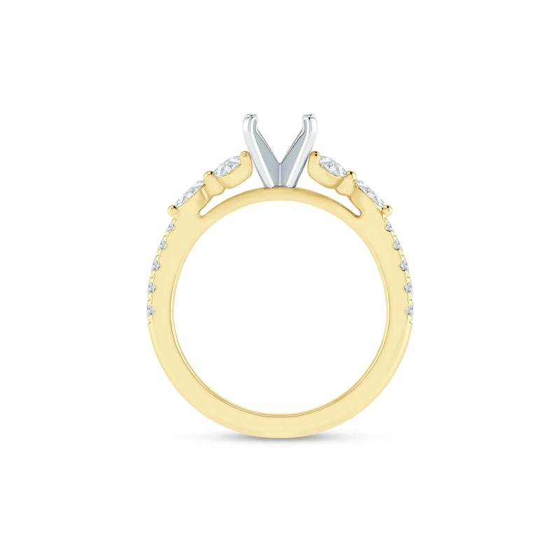 Diamond Semi-Mount Engagement Ring in 14K Yellow &amp; White Gold &#40;1/3 ct. tw.&#41; &#40;Setting Only&#41; – Image 4 of 6
