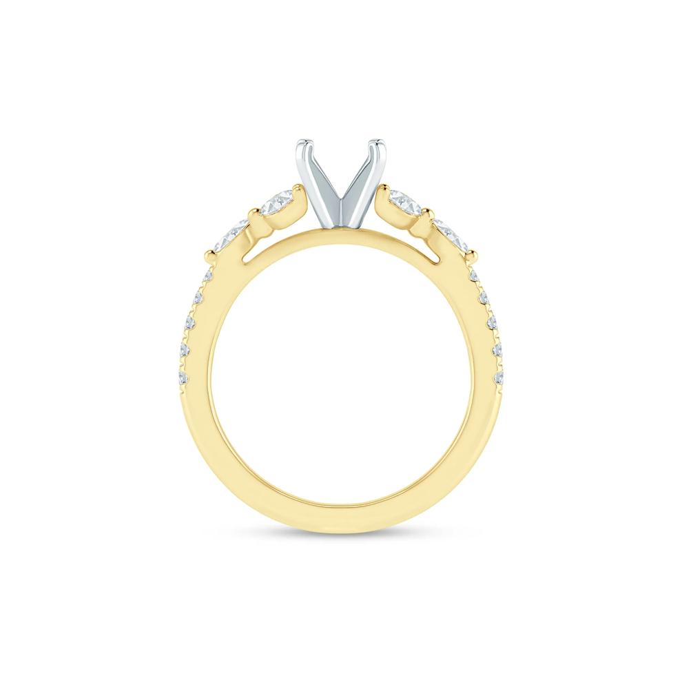 Diamond Semi-Mount Engagement Ring in 14K Yellow &amp; White Gold (1/3 ct. tw.) (Setting Only) – Image 4 of 6