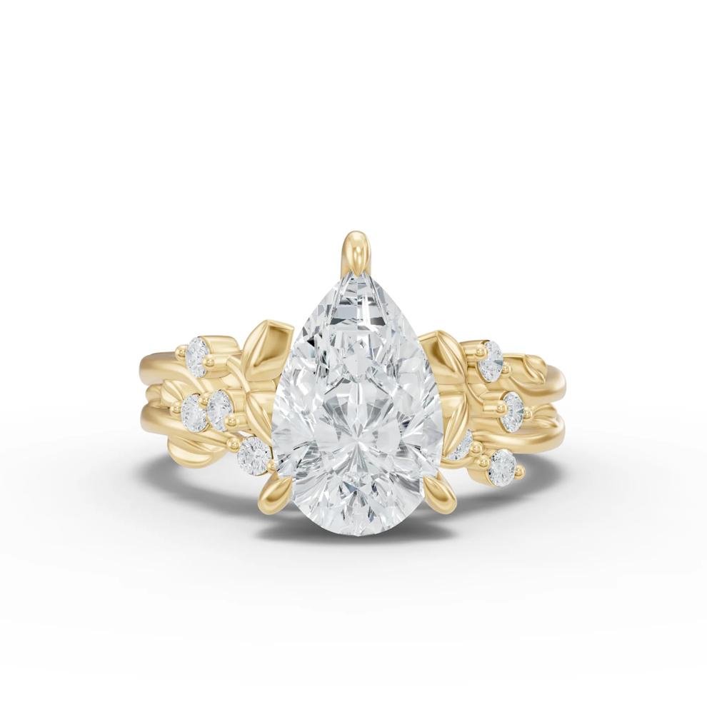 Lab Grown Diamond Pear-Shaped Center Engagement Set in 14K Yellow Gold (2 1/4 ct. tw.) – Image 1 of 6
