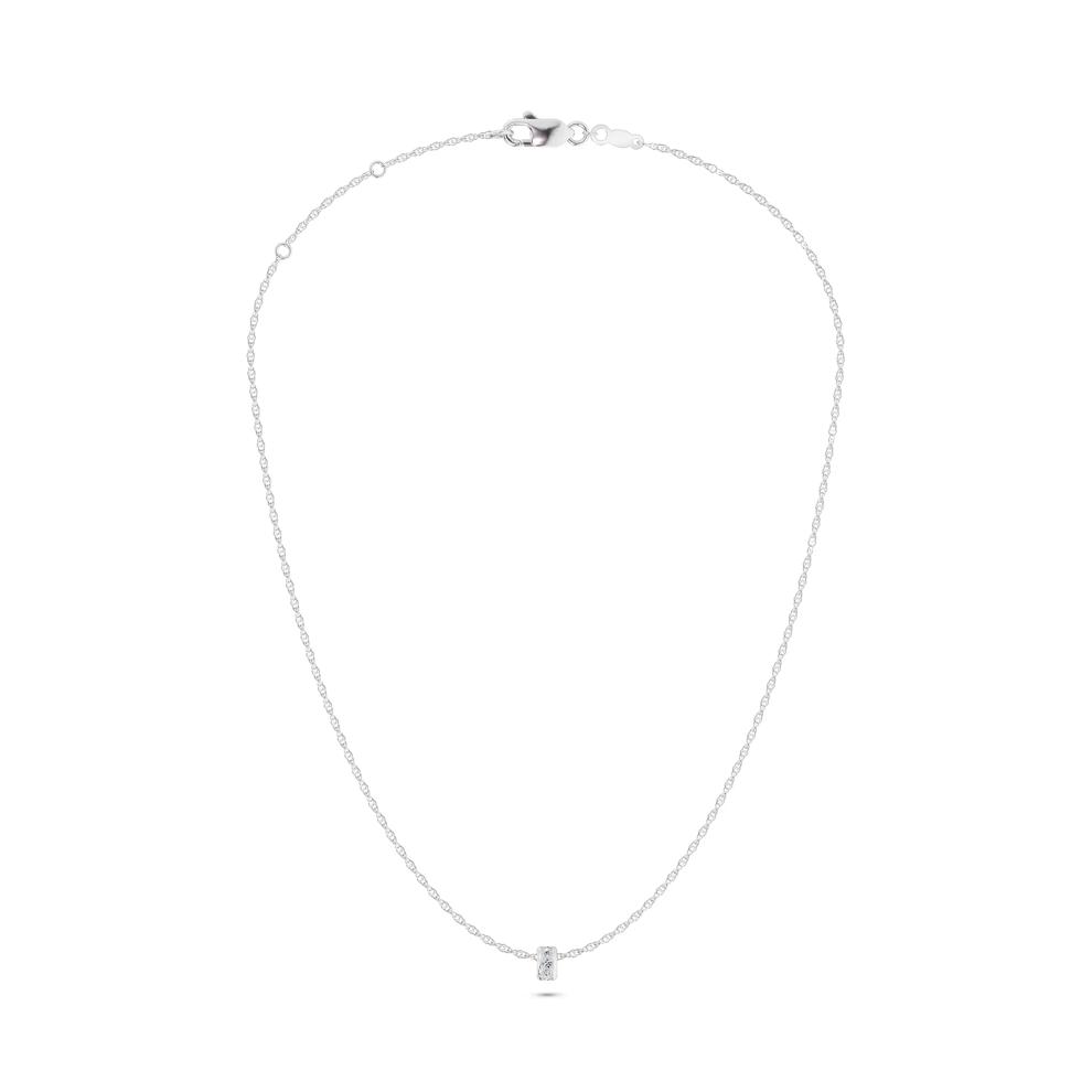 Diamond Rondelle Slider Pendant Necklace in 10K White Gold (1/4 ct. tw.) – Image 3 of 4