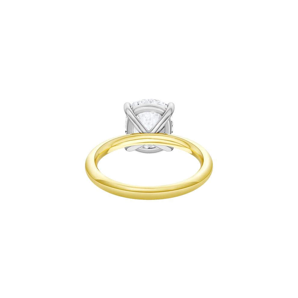 Lab Grown Diamond Elongated Cushion-Cut Engagement Ring in 14K Yellow and White Gold (4 ct. tw.) – Image 4 of 4
