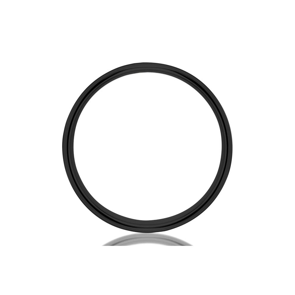 Men's Blue Sapphire Wedding Band in Black Titanium, 6.5mm – Image 2 of 3