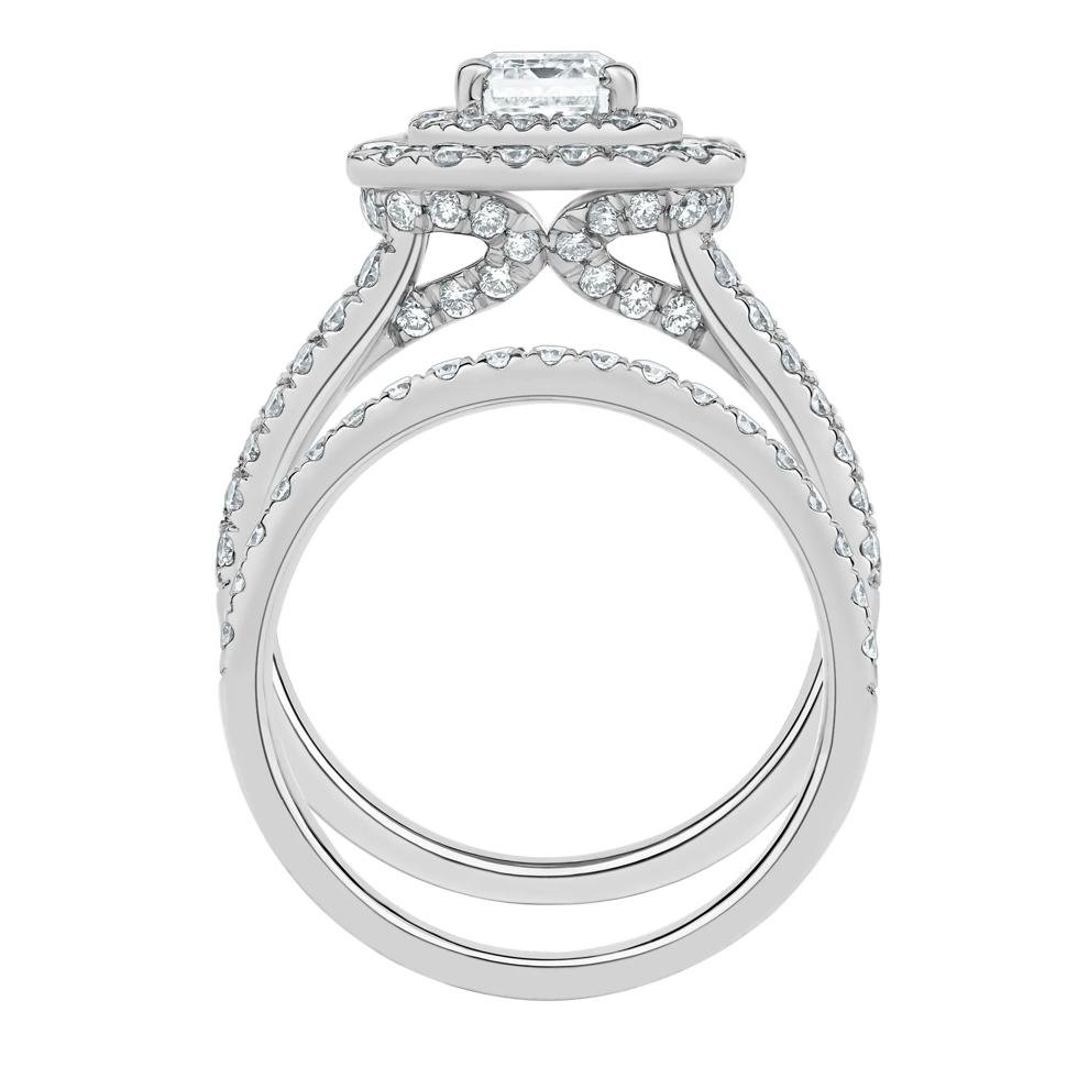 Sam Lab Grown Diamond Double Halo Engagement Ring Set in Platinum (3 ct. tw.) – Image 2 of 4