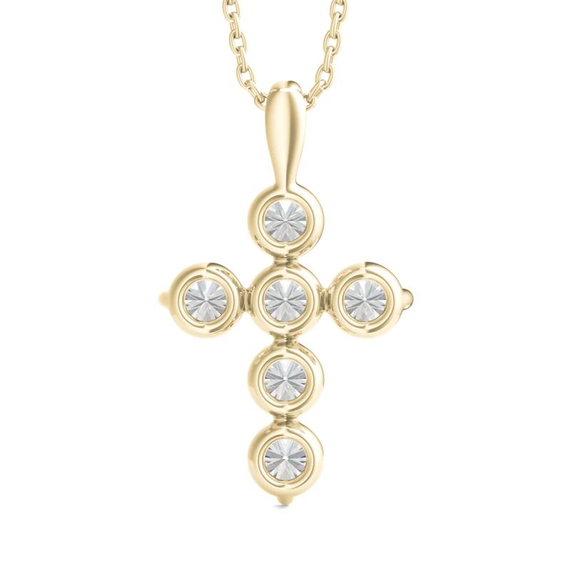 Lab Grown Diamond Cross Pendant in 14K Yellow Gold &#40;1 ct. tw.&#41; – Image 3 of 3