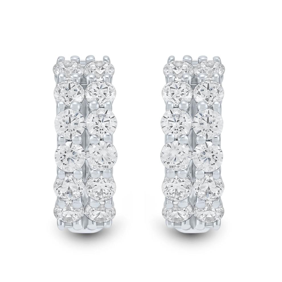 Lab Grown Diamond Two-Row Hoop Earrings in 10K White Gold (1 1/2 ct. tw.)  – Image 2 of 2