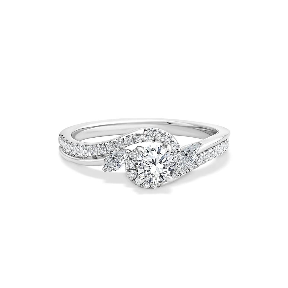 Diamond Round Engagement Ring in 14K White Gold (3/4 ct. tw.) – Image 1 of 4