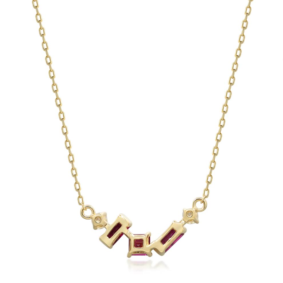 Ruby and Diamond Necklace in 10K Yellow Gold (1/10 ct. tw.) – Image 3 of 3