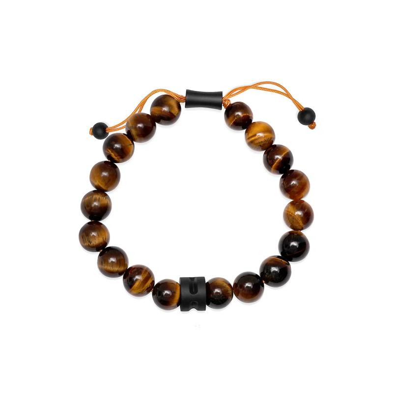 Brown Tiger Eye Bead Bolo Bracelet in Sterling Silver – Image 1 of 1