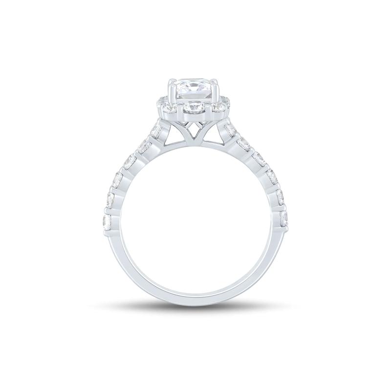 Lab Grown Diamond Halo Engagement Ring in 14K White Gold &#40;2 1/4 ct. tw.&#41; – Image 2 of 3