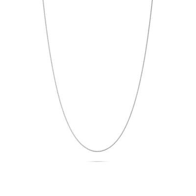 Box Chain Necklace in 10K White Gold, 0.70MM, 18"
