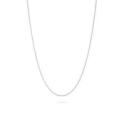 Box Chain Necklace in 10K White Gold, 0.70MM, 18"