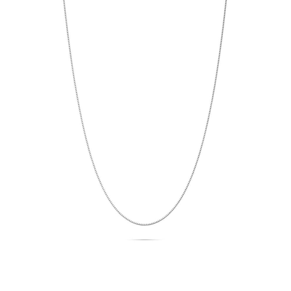 Box Chain Necklace in 10K White Gold, 0.70MM, 18" – Image 1 of 5