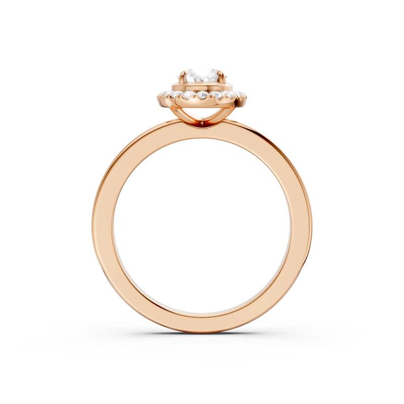 Diamond Oval Halo Engagement Ring in 14K Rose Gold &#40;5/8 ct. tw.&#41; – Image 4 of 5