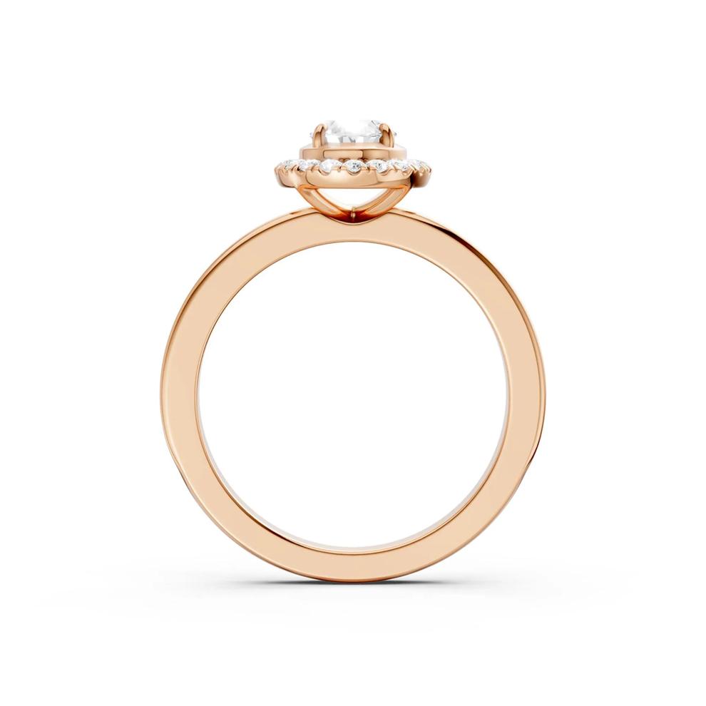 Diamond Oval Halo Engagement Ring in 14K Rose Gold (5/8 ct. tw.) – Image 4 of 5