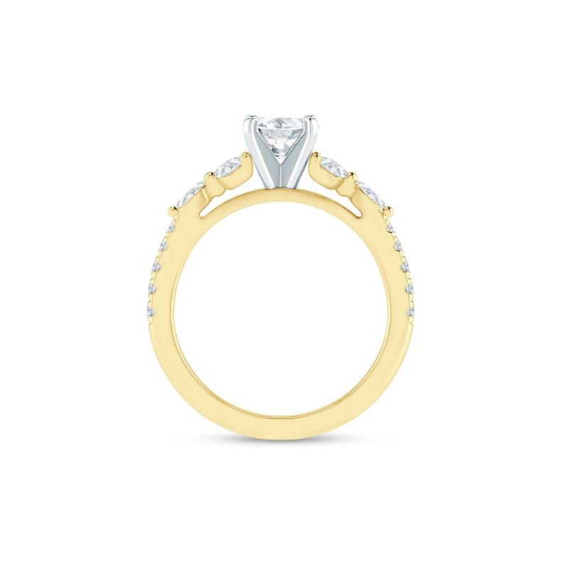 Diamond Semi-Mount Engagement Ring in 14K Yellow &amp; White Gold &#40;1/3 ct. tw.&#41; &#40;Setting Only&#41; – Image 3 of 6