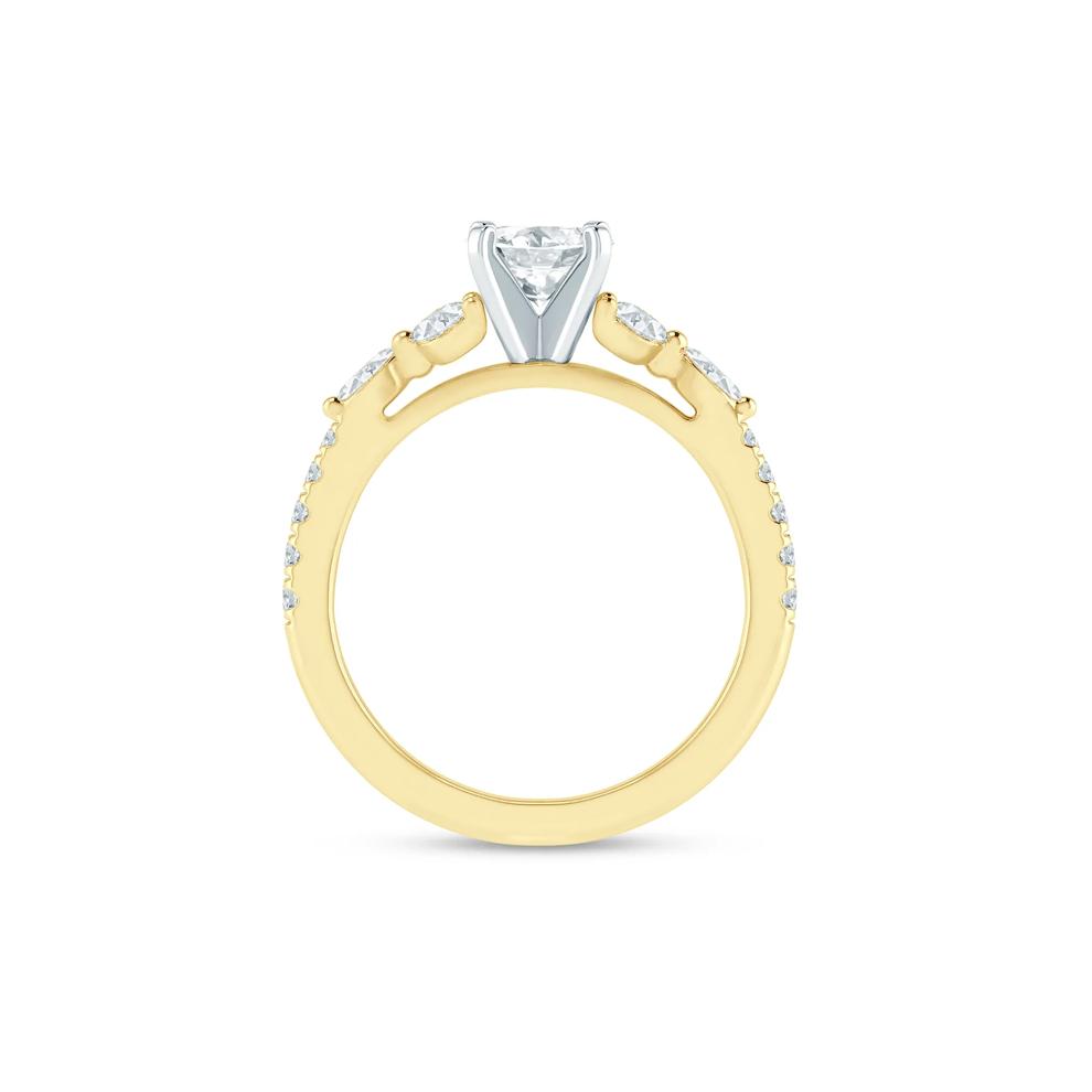 Diamond Semi-Mount Engagement Ring in 14K Yellow &amp; White Gold (1/3 ct. tw.) (Setting Only) – Image 3 of 6
