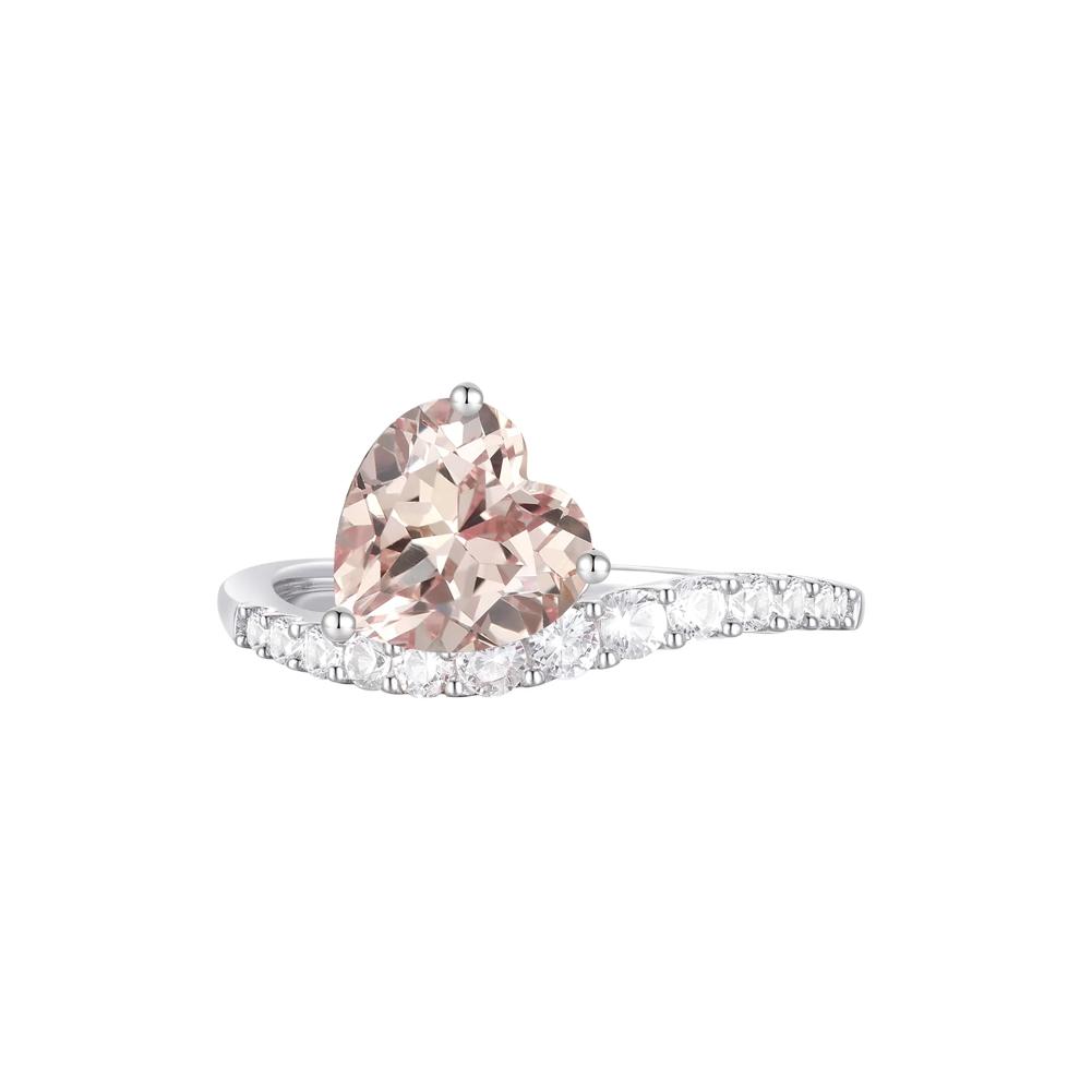 Heart-Shaped Lab-Created Champagne Sapphire and Lab-Created White Sapphire Box Set in Sterling Silver – Image 6 of 7