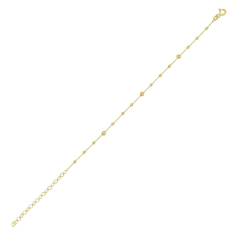 Double Beaded Bracelet in 14K Yellow Gold – Image 2 of 2